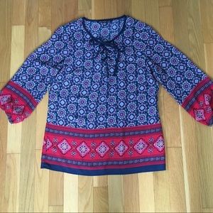 Peasant Boho lace-up Top
